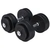 Image de GORILLA SPORTS® Set d'Haltères Courts - 20kg/30kg, Ensemble Disques Poids avec 2 Barres Ø 30mm, Poignée Antidérapant, Fermeture Étoile, Revêtement Plastique - Kit Haltère Courte, Musculation, Fitness