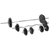 Image de Gorilla Sports Set d'haltères Complet avec disques Fonte revêtement Caoutchouc + Barres 105,5 Kg