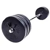 Image de Gorilla Sports Set d'haltère de 38 KG (avec Barre Longue de 120 cm et disques Plastique)