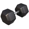 Image de Gorilla Sports® Haltères Hexagonaux - Poids de 2-50 kg, Individuel/Ensemble, Fonte Caoutchouc, Chromé, Antidérapante, Noir - Haltères Courts, Dumbbell, Musculation, Entraînement, pour Fitness, Gym