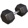 Image de GORILLA SPORTS® Haltères hexagonaux - Poids de 2 à 50 kg - Avec / sans étagère - En fonte caoutchoutée - Antidérapant - Poignée moletée chromée - Noir - Haltères hexagonaux pour le pouce