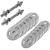 Image de GORILLA SPORTS® Lot de 2 haltères courts - 27,5 kg - 6 x 1,25 kg - 6 x 2,5 kg - Tri-Grip - Disques d'haltères en fonte - 30 mm - 2 barres d'haltères courtes avec 4 fermetures en forme d'étoile - Set d'haltères courtes - Haltères courtes - Haltères
