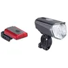Image de BÜCHEL Sky-Valley Kit de lumières de vélo LED I 100/70/40/10 Lux I approuvé StVZO avec une autonomie de batterie jusqu'à 15 h I Lumière de vélo rechargeable LED pour avant + arrière I Feu arrière de vélo avant