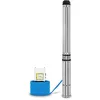 Image de EBERTH Pompe de puits profond 4" pompe à eau immergée pour puits, électrique 1100W, pompe submersible pour puits, diamètre 4 pouces (10cm), câble électrique 20m, hauteur de refoulement max. 74m