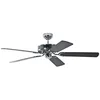 Image de Ventilateur de plafond Potkuri de Pepeo sans éclairage, en acier, pâles réversibles noires/noires rayées, 132 cm