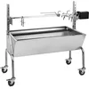 Image de OneConcept Tourne Broche Electrique 2 en 1, Mechoui, Rotisserie et Gril de Barbecue, Broche Cochon de Lait, Tourne Barbecue avec Vitre, Rotissoire, Housse de Pluie, Bbq Grill sur Roues