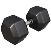 Image de GORILLA SPORTS® Haltères Hexagonaux - Poids de 2-50 kg, Individuel/Ensemble, Fonte Caoutchouc, Chromé, Antidérapante, Noir - Haltères Courts, Dumbbell, Musculation, Entraînement, pour Fitness, Gym
