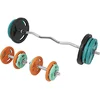 Image de GORILLA SPORTS® Set d'haltères 70 kg - 4 x 1,25 kg, 4 x 2,5 kg, 4 x 5 kg, 2 x 10 kg, barre curl SZ 120 cm, haltères courtes 30 mm, chromé, moleté, fonte, caoutchouc, ressort/étoile