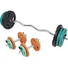 Image de GORILLA SPORTS® Set d'haltères 70 kg - 4 x 1,25 kg, 4 x 2,5 kg, 4 x 5 kg, 2 x 10 kg, barre curl SZ 120 cm, haltères courtes 30 mm, chromé, moleté, fonte, caoutchouc, ressort/étoile