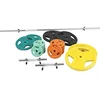 Image de Gorilla Sports® Lot de haltères et haltères - 100 kg avec 18 disques de poids en caoutchouc, longueur barre 170 cm, 6 colliers en étoile ou ressort - haltères avec poids, barre olympique de gymnastique, entraînement