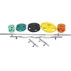 Image de GORILLA SPORTS® Kit d'haltères 108 kg - 6 x 1,25 kg, 6 x 2,5 kg, 2 x 5 kg, 2 x 10 kg, 2 x 15 kg, barre d'haltères 170 cm, barre de curl SZ 120 cm, haltères courts, fonte, fermoirs à ressort/étoile   Ensemble d'haltères