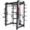 Image de GORILLA SPORTS® Smith Machine - Multifonction, avec Haltères Olympiques, Barre de Traction, Câble, Dips, Réglable, Accessoires - Cage, Tour de Musculation, Power Rack, Station, Fitness