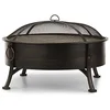 Image de blumfeldt Brasero - Brasero extérieur terrasse, Foyer Ø 80 cm, Grille de cuisson Ø 70 cm, Fabriqué en acier, Peinture résistante à la chaleur, Look antique en métal bruni, Stil: Catania, Noir