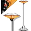 Image de TRESKO Parasol chauffant 2500W | Chauffage extérieur Infrarouge 2500W | Radiateur Rayonnant Électrique de Terrasse | 2 Niveaux de Chaleur