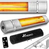 Image de TRESKO Radiateur infrarouge extérieur 2000W | Chauffage radiant terrasse | murale | inclination | télecommande | 3 niveaux | intérieur et extérieur (Argent)