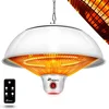 Image de TRESKO Chauffage Radiant Plafond Infrarouge | 1500W + Télécommande + Affichage LED | Radiateur Rayonnant Électrique de Terrase | 3 Niveaux de Chaleur (Blanc)