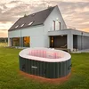 Image de Arebos Spa Gonflable 2 Personnes 550 L | Spa Intérieur & Extérieur avec Massage | 90 Jets d’Air | Éclairage LED | 190x120 cm | Spa Gonflable avec Chauffage
