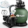 Image de tillvex® Système de Filtre à Sable 13 200L/h jusqu'à 40 000L + 1200g Boules Filtre | 7 Fonctions de Filtration & Adaptateur 2en1 Ø32-38mm | Filtre piscine avec indicateur de pression (Vert)