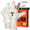 Image de T1TAN Legend White-Out Gants de gardien de but pour entraînement et match, enfants et adultes, gants professionnels, mousse adhésive Gecko Grip de 4 mm, fabriqués en Allemagne, taille 8