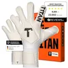 Image de T1TAN Legend White-Out Gants de gardien de but avec protection des doigts pour entraînement et match, enfants et adultes, gants professionnels, 4 mm Gecko Grip, taille 9
