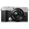 Image de Olympus Appareil Photo Micro Four Thirds Olympus Pen E-P7, capteur 20 MP, écran HD LCD inclinable, 4K, Wi-FI, contrôle de Profil Couleur et Monochrome, Argent + M.Zuiko Digital Ed 14-42mm EZ Noir