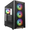 Image de MONTECH XR Bois, façade en Noyer Noir véritable, boîtier de Jeu PC ATX, Panneau latéral en Verre, 4 Ventilateurs GF120 ARGB PWM pré-installés, Noir