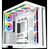Image de XIGMATEK Aqua 7 Boîtier tour intermédiaire E-ATX en verre trempé, 8 ventilateurs ARGB de 120 mm et boîtier de télécommande PWM, support vertical pour GPU inclus (blanc)