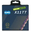 Image de KMC TT11 Chaîne de vélo en néo-chrome ciré, 1/2" x 11/128", 118 maillons, 11 vitesses, ciré, rose métallique