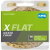 Image de Chaîne de vélo KMC - Flat Top - TiN doré - 126 maillons - Waxed - Compatible avec SRAM AXS et Transmission - Doré
