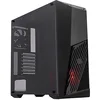 Image de Cooler Master MasterBox K501L - Boîtier PC Moyen tour ATX avec ventilation inclinée, éclairage LED rouge, panneau latéral transparent, configurations de flux d'air flexibles Noir