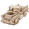 Image de UGEARS Pickup Lumberjack Puzzle 3D   Puzzles 3D en bois pour adultes   Camion vintage   Ensemble de construction mécanique 3D en bois pour adultes à construire   Kit de bricolage de véhicule V8   460