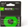 Image de Pile rechargeable GP AAA ReCyckO PRO lot de 4 800mAh