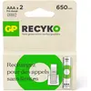 Image de Pile rechargeable GP AAA ReCyckO 650 mAh lot de 2