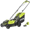 Image de Ryobi RLM18C33B25 Tondeuse à gazon sans fil Largeur de coupe 33 cm, Hauteur de coupe réglable avec sac de collecte de 35 l, avec batterie + chargeur