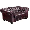 Image de Vente-unique - Canapé fixe 2 places Brenton - cuir - bordeaux