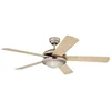 Image de 78182 Ventilateur de plafond d'intérieur à cinq pales et une lampe Comet de 132 cm, finition en titane avec verre opale dépoli
