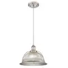 Image de Westinghouse Lighting 6338740 63387 Luminaire Suspendu d'Intérieur à Une Lampe, Finition Nervuré Clair, Verre, Nickel Brossé