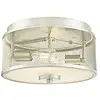 Image de 63279 Luminaire de plafond de 33 cm à montage à ras d'intérieur, finition nickel brossé avec treillis et verre dépoli