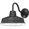 Image de 62047 Luminaire mural d'extérieur à LED à intensité variable à une lampe, finition en noir texturé avec grille chromée
