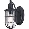 Image de Westinghouse Lighting 6334740 Luminaire mural d'extérieur Crestview à une lampe, finition en noir texturé avec verre granuleux clair