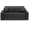 Image de Vente-unique-Canapé 3 places convertible express en simili EMIR - Noir - Couchage à lattes larges 140 cm - Matelas 14 cm