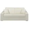 Image de Vente-unique-Canapé 3 places convertible express en simili EMIR - Blanc - Couchage à lattes larges 140 cm - Matelas 14 cm