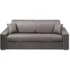 Image de Vente-unique-Canapé 4 places convertible express en tissu EMIR - Gris - Couchage à lattes larges 160 cm - Matelas 18 cm