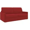 Image de Vente-unique-Canapé 3 places convertible express en tissu rouge - Couchage à lattes larges 140 cm - Matelas 14 cm CALIFE