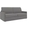 Image de Vente-unique-Canapé 3 places convertible express en tissu gris clair - Couchage à lattes larges 140 cm - Matelas 18 cm CALIFE