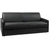 Image de Vente-unique-Canapé 4 places convertible express en simili noir - Couchage à lattes larges 160 cm - Matelas 18 cm CALIFE