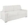 Image de Vente-unique-Canapé 2 places convertible express en simili blanc - Couchage lattes larges 120 cm - Matelas 14 cm avec mémoire de forme CALITO