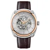 Image de Ingersoll 1892 The Michigan I13302 Montre automatique pour homme avec cadran blanc et bracelet en cuir marron 45 mm