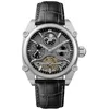 Image de Ingersoll Montre Automatique The Varsity pour Homme logée dans Un boîtier de 47 mm au Cadran Blanc, et Bracelet en Cuir Marron, Gris, Sangle