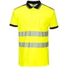 Image de Portwest PW3 Polo haute visibilité S/S, couleur : jaune noir, taille : XS, T180YBRXS